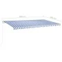 Toldo retráctil automático con postes azul y blanco 6x3 m de vidaXL, Toldos - Ref: Foro24-3070006, Precio: 662,00 €, Descuent...