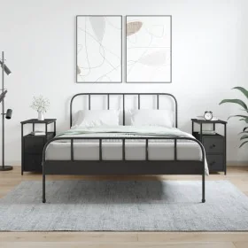 Mesitas de noche 2 uds madera de ingeniería negra 30x60x60 cm de vidaXL, Mesitas de noche - Ref: Foro24-826064, Precio: 102,3...