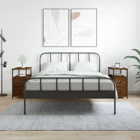 Mesitas noche 2 uds madera ingeniería marrón roble 30x60x60 cm de vidaXL, Mesitas de noche - Ref: Foro24-826072, Precio: 89,4...