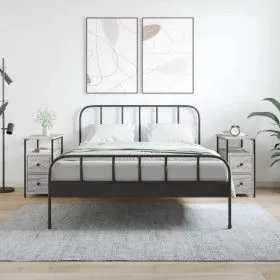 Mesitas noche 2 uds madera ingeniería gris Sonoma 30x60x60 cm de vidaXL, Mesitas de noche - Ref: Foro24-826070, Precio: 90,25...