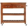 Carrito de cocina de madera maciza de acacia 100x48x89 cm de vidaXL, Carros de cocina y comedor - Ref: Foro24-282753, Precio:...