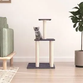 Rascador para gatos con postes de sisal gris oscuro 85,5 cm de vidaXL, Mobiliario para gatos - Ref: Foro24-171740, Precio: 33...