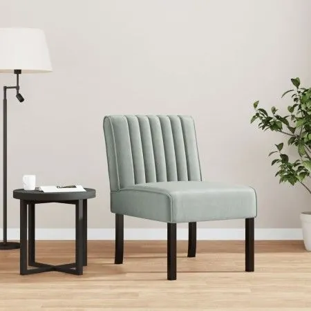 Silla tapizada de terciopelo gris claro de vidaXL, Sillas poltrona - Ref: Foro24-352451, Precio: 78,53 €, Descuento: %
