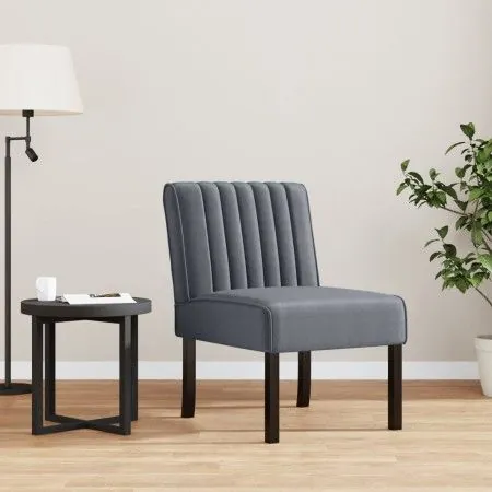 Dunkelgrauer, mit Samt gepolsterter Stuhl von vidaXL, Einfache Stühle - Ref: Foro24-352452, Preis: 77,65 €, Rabatt: %