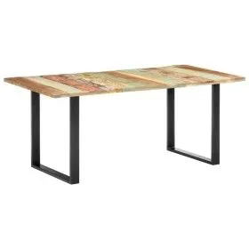 Solid recycled wood dining table 180x90x76 cm by vidaXL, Kitchen and dining tables - Ref: Foro24-285830, Price: 287,24 €, Dis...