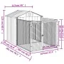 Caseta perros con corral acero galvanizado gris 117x201x123 cm de vidaXL, Casetas para perros - Ref: Foro24-172351, Precio: 2...
