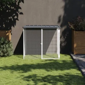 Jaula gallinas y toldo acero galvanizado antracita 103x98x90 cm de vidaXL, Jaulas y habitáculos para animales pequeños - Ref:...