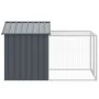Jaula gallinas con corral acero galvanizado gris 117x201x123 cm de vidaXL, Jaulas y habitáculos para animales pequeños - Ref:...