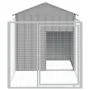 Caseta perros corral acero galvanizado gris claro 117x201x123cm de vidaXL, Casetas para perros - Ref: Foro24-172352, Precio: ...