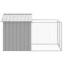 Caseta perros corral acero galvanizado gris claro 117x201x123cm de vidaXL, Casetas para perros - Ref: Foro24-172352, Precio: ...
