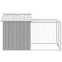Gallinero con corral acero galvanizado gris claro 117x201x123cm de vidaXL, Jaulas y habitáculos para animales pequeños - Ref:...