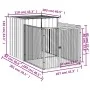Caseta peroos corral acero galvanizado gris claro 110x201x110cm de vidaXL, Casetas para perros - Ref: Foro24-172358, Precio: ...