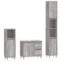 Set de muebles de baño 3 pzas madera contrachapada gris sonoma de vidaXL, Muebles de baño - Ref: Foro24-3190219, Precio: 178,...