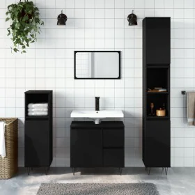 Juego de muebles de baño 3 pzas madera contrachapada negro de vidaXL, Muebles de baño - Ref: Foro24-3190222, Precio: 194,62 €...