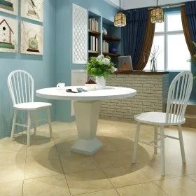 Sillas de comedor 2 unidades madera maciza de caucho blanca de vidaXL, Sillas de comedor - Ref: Foro24-242026, Precio: 185,60...