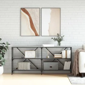 Mesa consola hierro y madera ingeniería gris Sonoma 160x30x75cm de vidaXL, Mesas auxiliares - Ref: Foro24-832851, Precio: 80,...