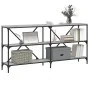 Sonoma gray engineered iron and wood console table 160x30x75cm by vidaXL, Side tables - Ref: Foro24-832851, Price: 80,45 €, D...