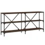 Mesa consola hierro madera ingeniería roble marrón 160x30x75 cm de vidaXL, Mesas auxiliares - Ref: Foro24-832852, Precio: 79,...