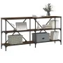Mesa consola hierro madera ingeniería roble marrón 160x30x75 cm de vidaXL, Mesas auxiliares - Ref: Foro24-832852, Precio: 79,...