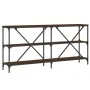 Mesa consola hierro madera ingeniería roble marrón 160x30x75 cm de vidaXL, Mesas auxiliares - Ref: Foro24-832852, Precio: 79,...