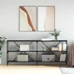 Mesa consola hierro y madera de ingeniería negro 180x30x75 cm de vidaXL, Mesas auxiliares - Ref: Foro24-832853, Precio: 75,26...