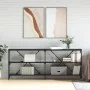Mesa consola hierro y madera de ingeniería negro 180x30x75 cm de vidaXL, Mesas auxiliares - Ref: Foro24-832853, Precio: 75,26...