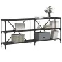 Mesa consola hierro y madera de ingeniería negro 180x30x75 cm de vidaXL, Mesas auxiliares - Ref: Foro24-832853, Precio: 75,26...