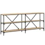 Console table iron wood engineered Sonoma oak 180x30x75 cm by vidaXL, Side tables - Ref: Foro24-832854, Price: 105,49 €, Disc...