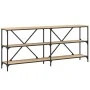 Mesa consola hierro madera ingeniería roble Sonoma 180x30x75 cm de vidaXL, Mesas auxiliares - Ref: Foro24-832854, Precio: 105...