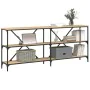 Console table iron wood engineered Sonoma oak 180x30x75 cm by vidaXL, Side tables - Ref: Foro24-832854, Price: 105,49 €, Disc...