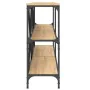 Console table iron wood engineered Sonoma oak 180x30x75 cm by vidaXL, Side tables - Ref: Foro24-832854, Price: 105,49 €, Disc...