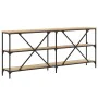 Console table iron wood engineered Sonoma oak 180x30x75 cm by vidaXL, Side tables - Ref: Foro24-832854, Price: 105,49 €, Disc...