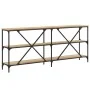 Mesa consola hierro madera ingeniería roble Sonoma 180x30x75 cm de vidaXL, Mesas auxiliares - Ref: Foro24-832854, Precio: 105...