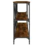 Mesa consola hierro madera ingeniería roble ahumado 180x30x75cm de vidaXL, Mesas auxiliares - Ref: Foro24-832855, Precio: 80,...
