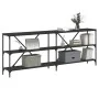 Mesa consola hierro y madera de ingeniería negro 200x30x75 cm de vidaXL, Mesas auxiliares - Ref: Foro24-832858, Precio: 97,49...