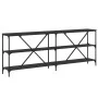 Mesa consola hierro y madera de ingeniería negro 200x30x75 cm de vidaXL, Mesas auxiliares - Ref: Foro24-832858, Precio: 97,49...