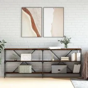 Konsolentisch aus Eisenholz, geräucherte Eiche, 200 x 30 x 75 cm von vidaXL, Seitentische - Ref: Foro24-832860, Preis: 87,52 ...