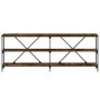 Mesa consola hierro madera ingeniería roble ahumado 200x30x75cm de vidaXL, Mesas auxiliares - Ref: Foro24-832860, Precio: 87,...