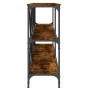 Mesa consola hierro madera ingeniería roble ahumado 200x30x75cm de vidaXL, Mesas auxiliares - Ref: Foro24-832860, Precio: 87,...