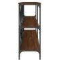 Console table iron wood engineered brown oak 200x30x75 cm by vidaXL, Side tables - Ref: Foro24-832862, Price: 85,29 €, Discou...