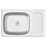 Silbernes Abtropfbecken 800x500x155 mm aus Edelstahl von vidaXL, Sinkt - Ref: Foro24-147232, Preis: 114,83 €, Rabatt: %