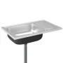 Fregadero escurridor plateado 800x500x155 mm acero inoxidable de vidaXL, Fregaderos - Ref: Foro24-147232, Precio: 114,83 €, D...
