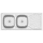 Fregadero de cocina doble seno acero inoxidable 1200x500x155 mm de vidaXL, Fregaderos - Ref: Foro24-147238, Precio: 161,34 €,...