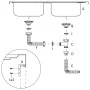 Fregadero de cocina doble seno acero inoxidable 1200x500x155 mm de vidaXL, Fregaderos - Ref: Foro24-147238, Precio: 161,34 €,...