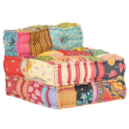 Puf modular de tela patchwork de vidaXL, Cojines para sillas y sofás - Ref: Foro24-287702, Precio: 157,53 €, Descuento: %