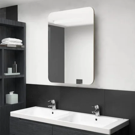 Armario de baño con espejo color roble 60x11x80 cm de vidaXL, Tocadores de baño - Ref: Foro24-326507, Precio: 124,00 €, Descu...