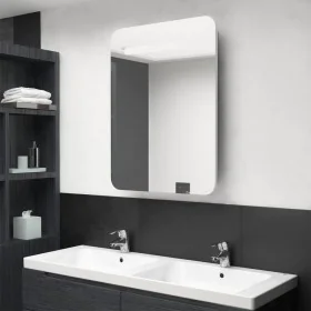 Armario de baño con espejo y LED blanco y roble 60x11x80 cm de vidaXL, Tocadores de baño - Ref: Foro24-326508, Precio: 124,00...