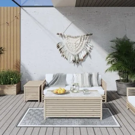 Alfombra de exterior gris y blanca reversible 80x150 cm de vidaXL, Protectores para exterior - Ref: Foro24-364797, Precio: 30...