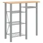 Mesa y taburetes altos 3 pzas hierro y madera gris y marrón de vidaXL, muebles para cocinas y comedores - Ref: Foro24-355214,...