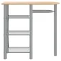 Mesa y taburetes altos 3 pzas hierro y madera gris y marrón de vidaXL, muebles para cocinas y comedores - Ref: Foro24-355214,...
